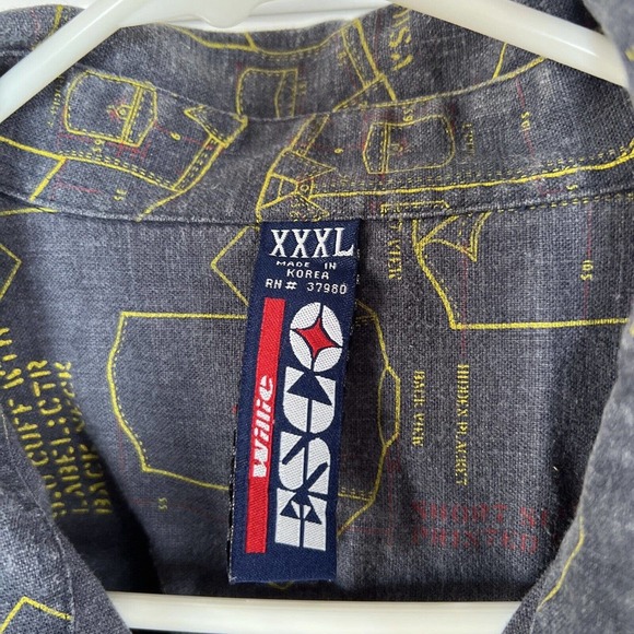 VTG Willie Esco Short Sleeve Button Up Shirt Blue Men's Size 3XL - Picture 2 of 11